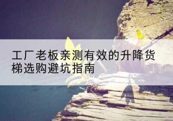 西岗升降货梯怎么选-工厂老板亲测有效的升降货梯选购避坑指南